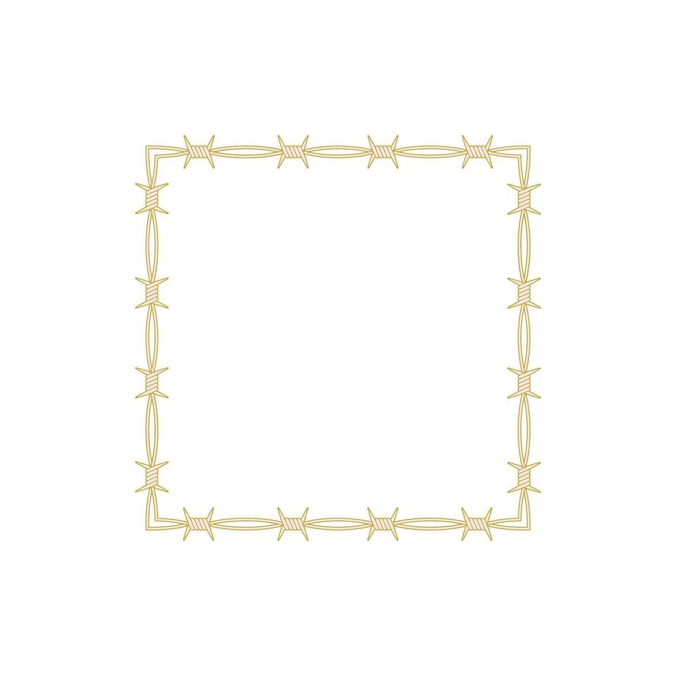 Barbed Wire Square Frame Illustration vector