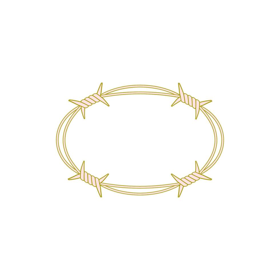 Barbed Wire Ellipse Frame Illustration vector