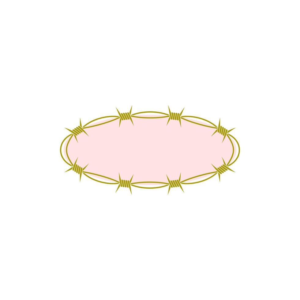 Barbed Wire Ellipse Frame vector