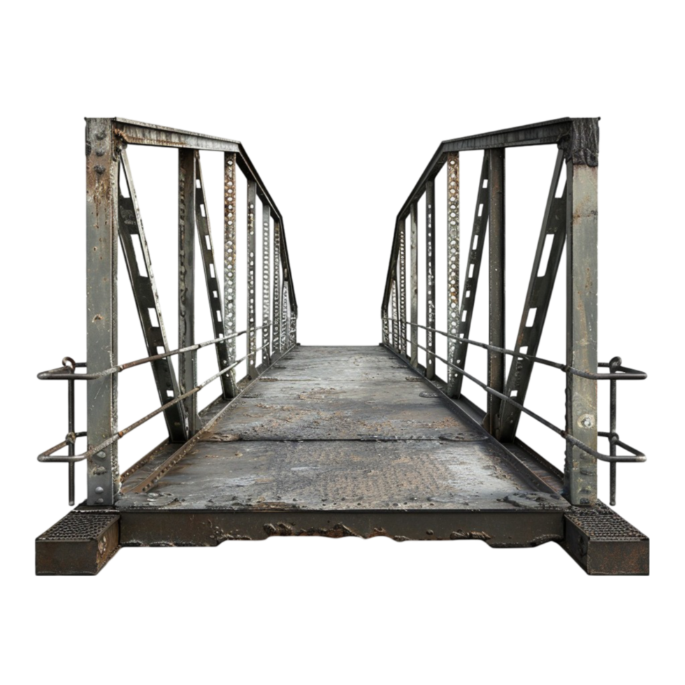 an old bridge with no railings on it AI-Generative png