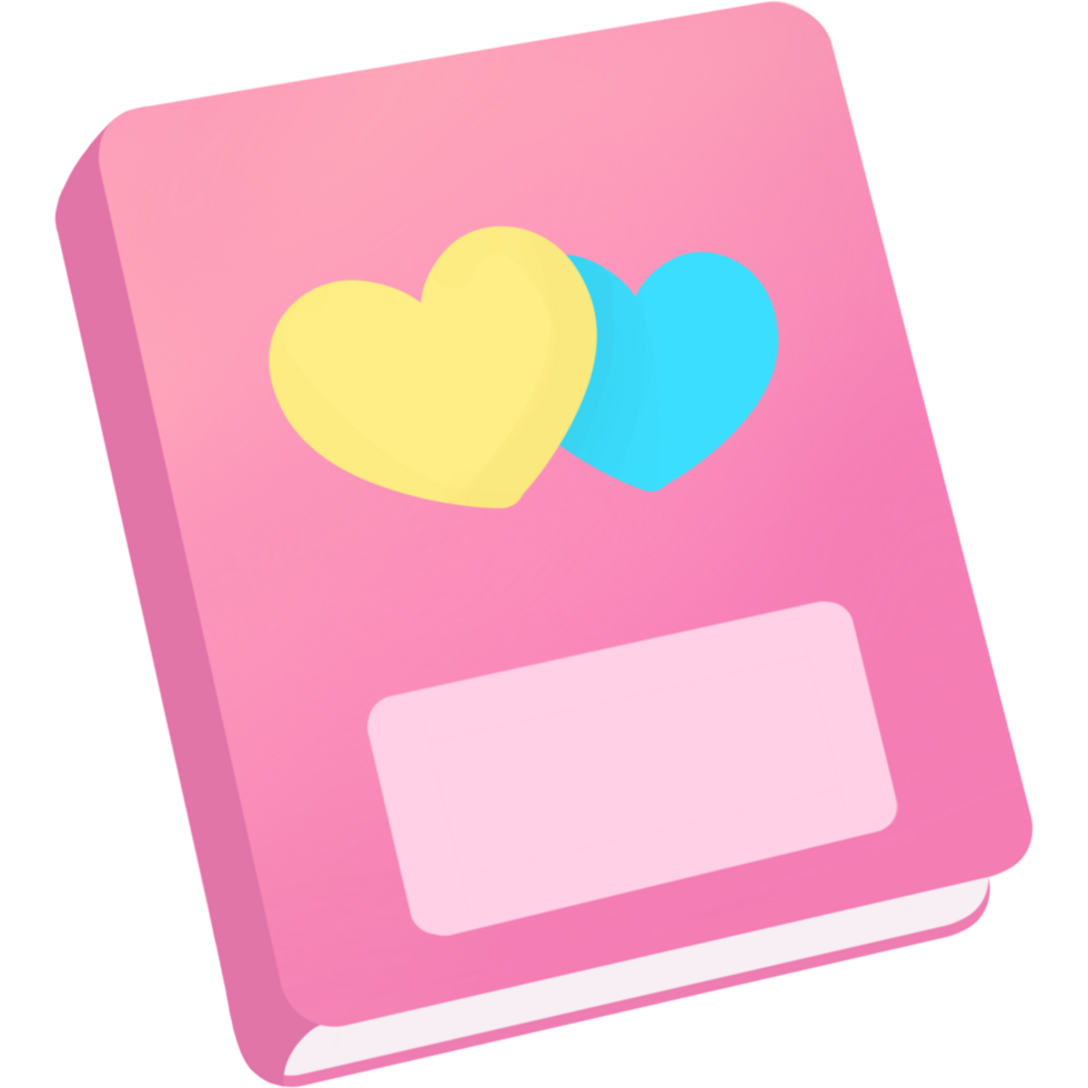 pink book with heart pattern png