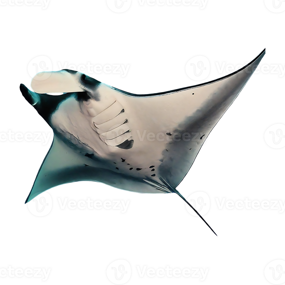manta ray on transparent background highly detailed png
