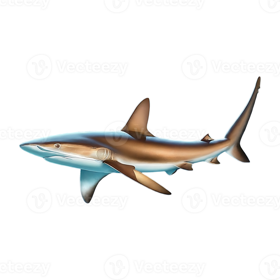 silky shark on transparent background highly detailed png