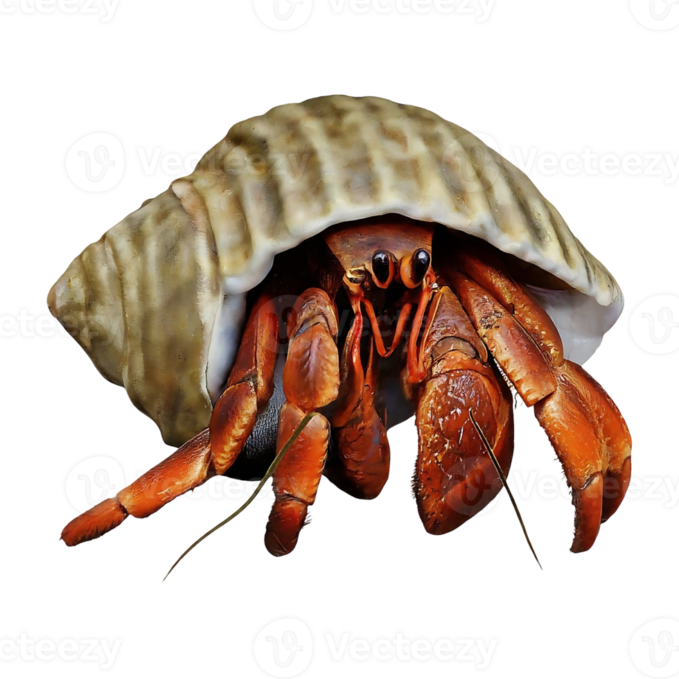 hermit crab on transparent background highly detailed png