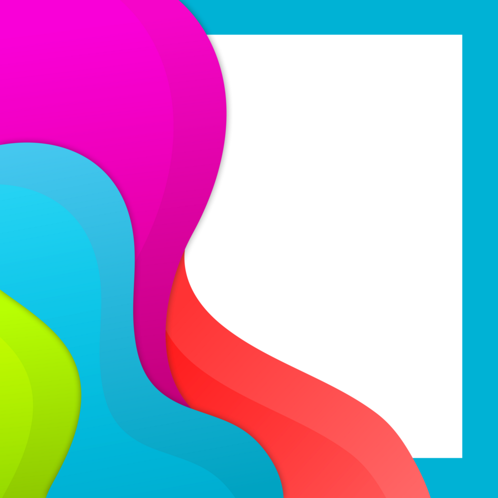 colorful modern frame border with transparent background png