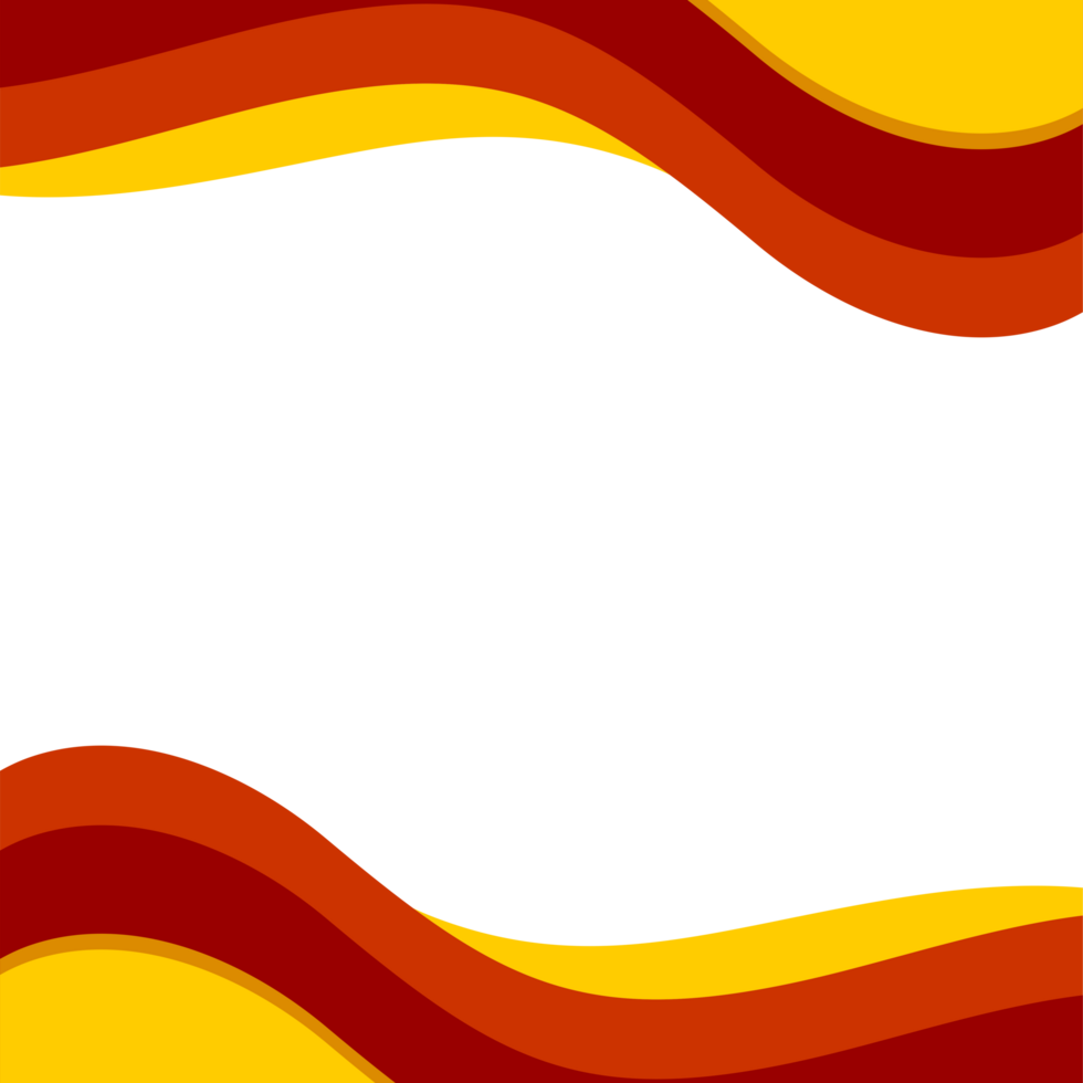 red and yellow modern frame border with transparent background png