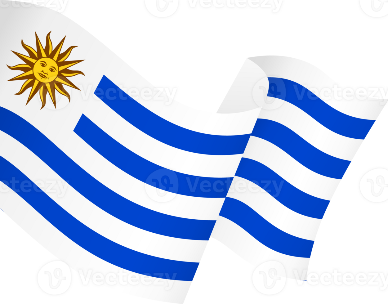 Uruguay flag wave png