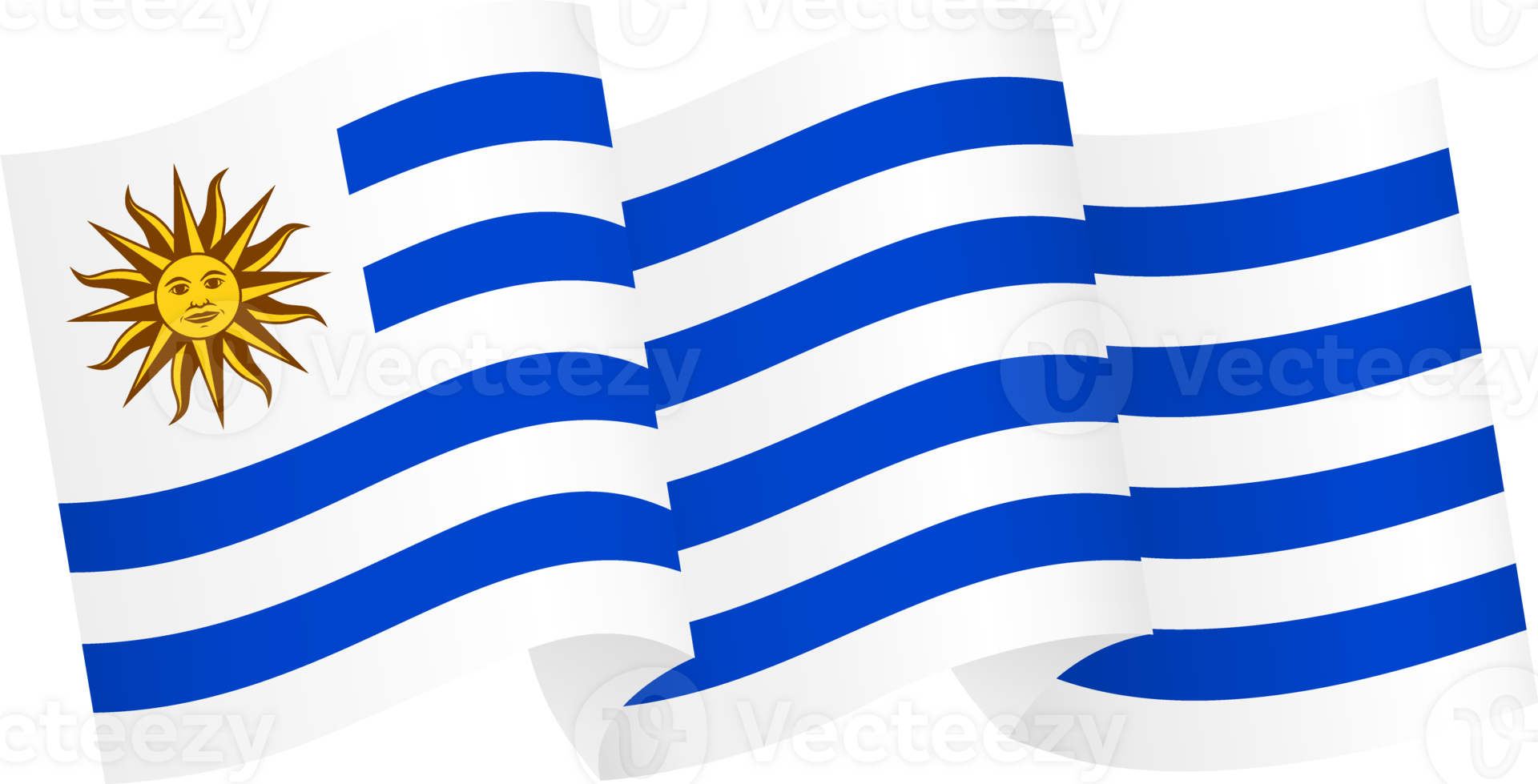 Uruguay flag wave png