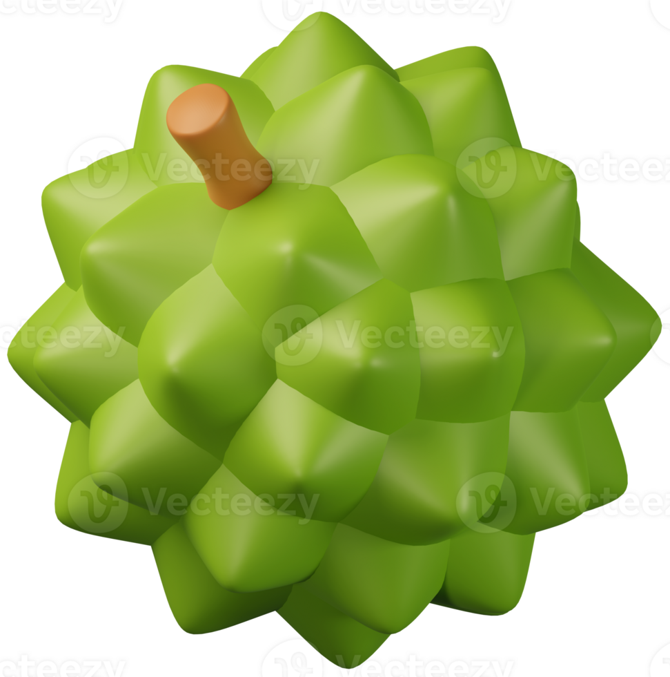 Fruit durian 3D icon illustration png