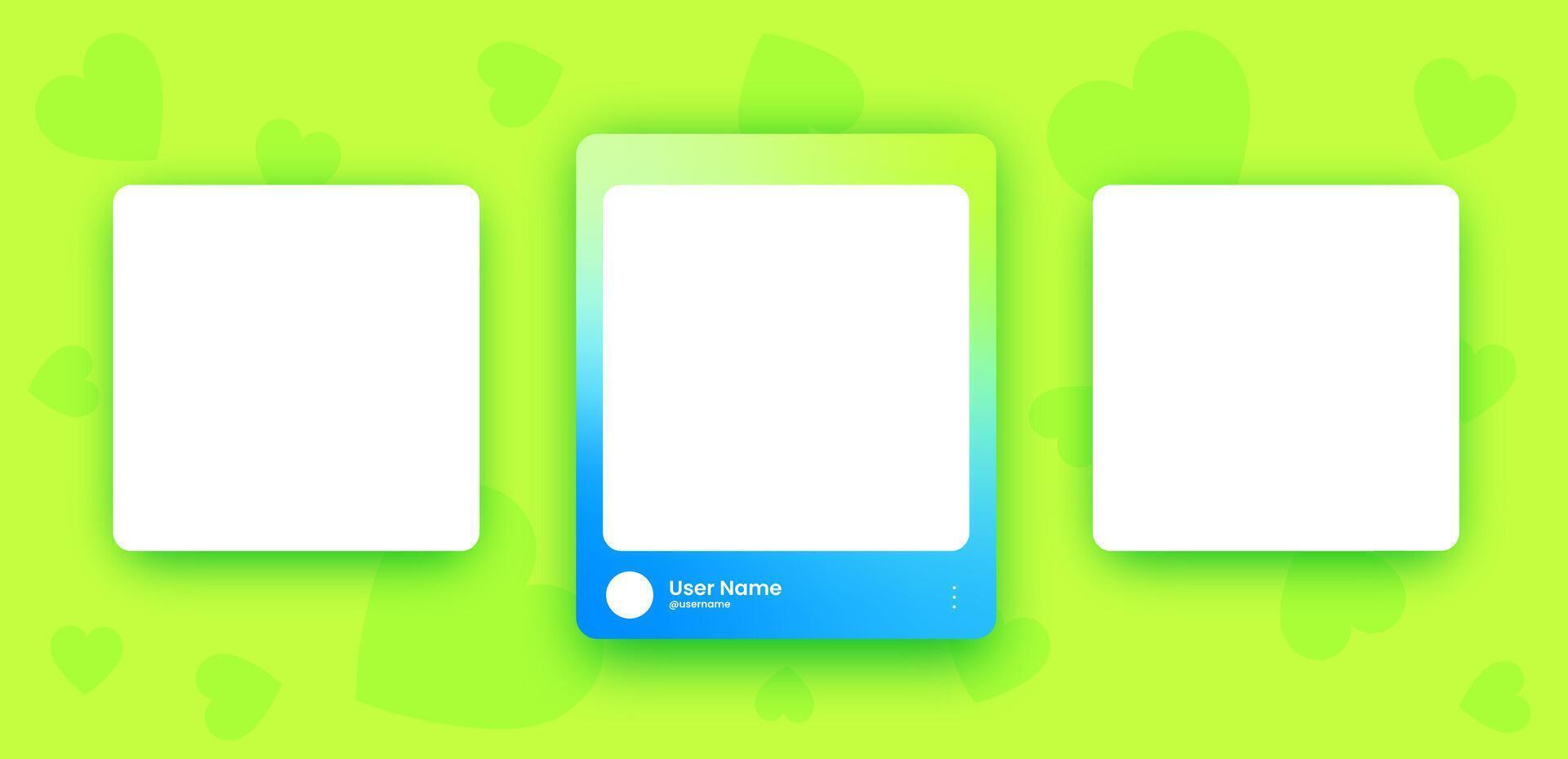 Social media frame collection template. Colorful social media interface. vector
