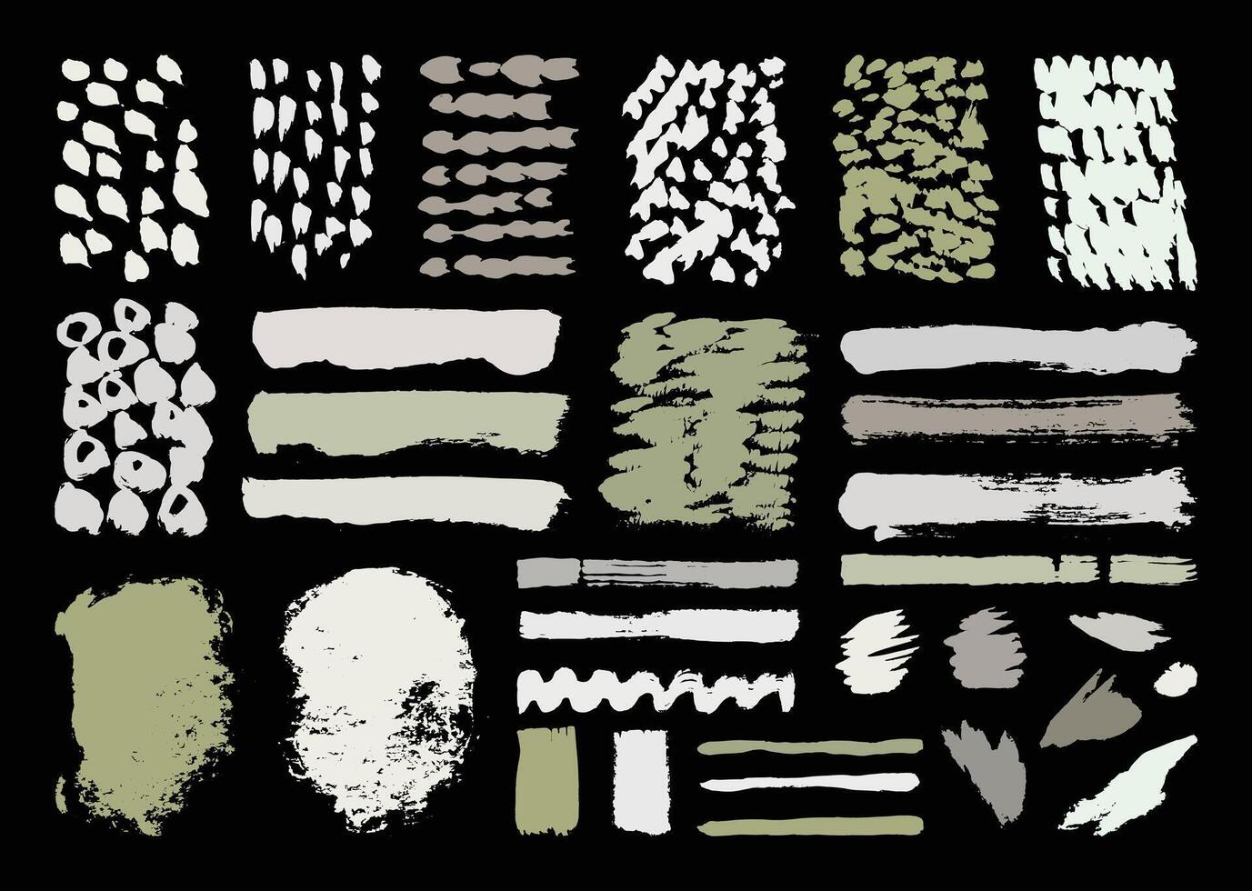Abstract brush strokes element set. Paint brushes bundle. Grunge stroke templates. Rough textured hand drawn stroke. vector
