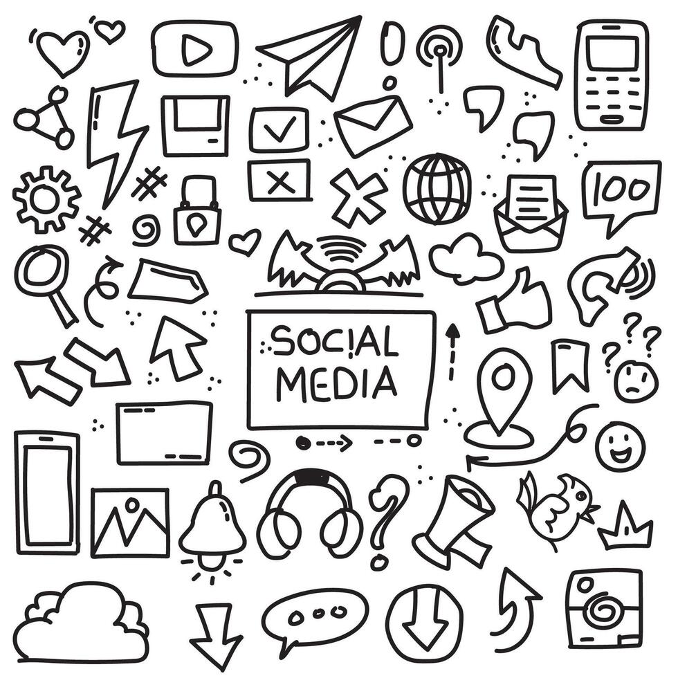 Doodle design social media illustration with hand scribbles suitable for murals and social media design concepts. doodle design vector