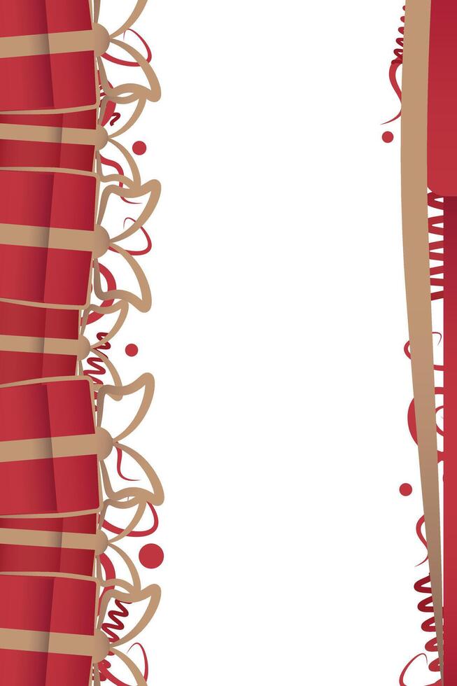 Valentine gift red gift box border. Frame of Red surprize box package with ribbon vector