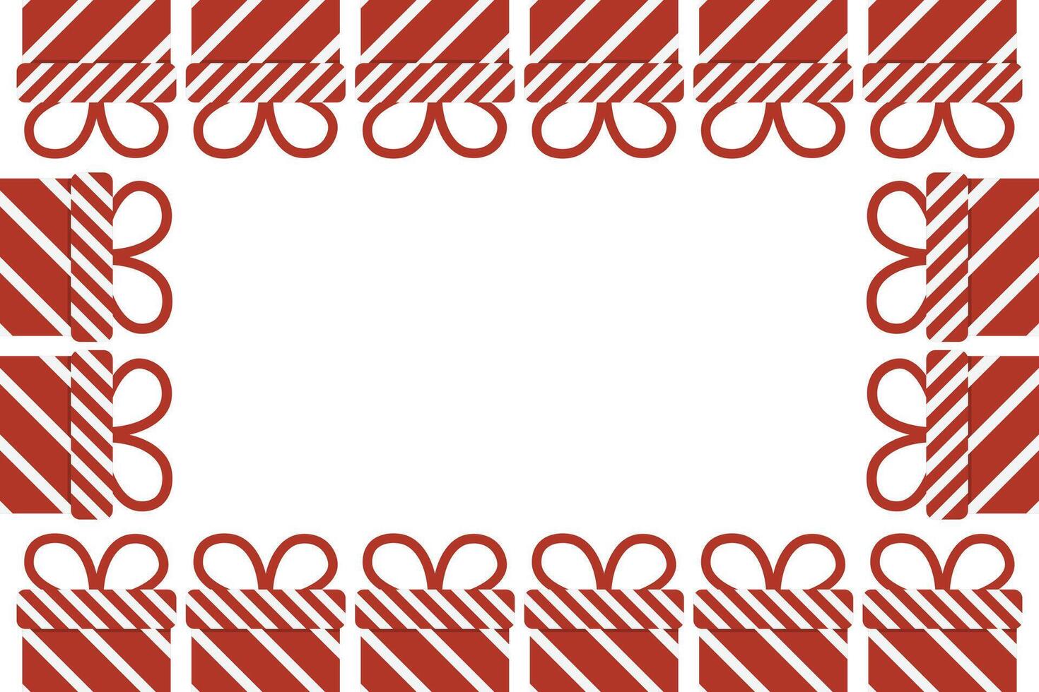 Valentine gift red gift box border. Frame of Red surprize box package with ribbon vector