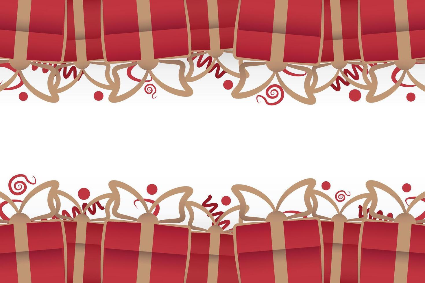 Valentine gift red gift box border. Frame of Red surprize box package with ribbon vector