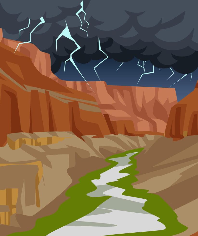 Storm landscape view vector
