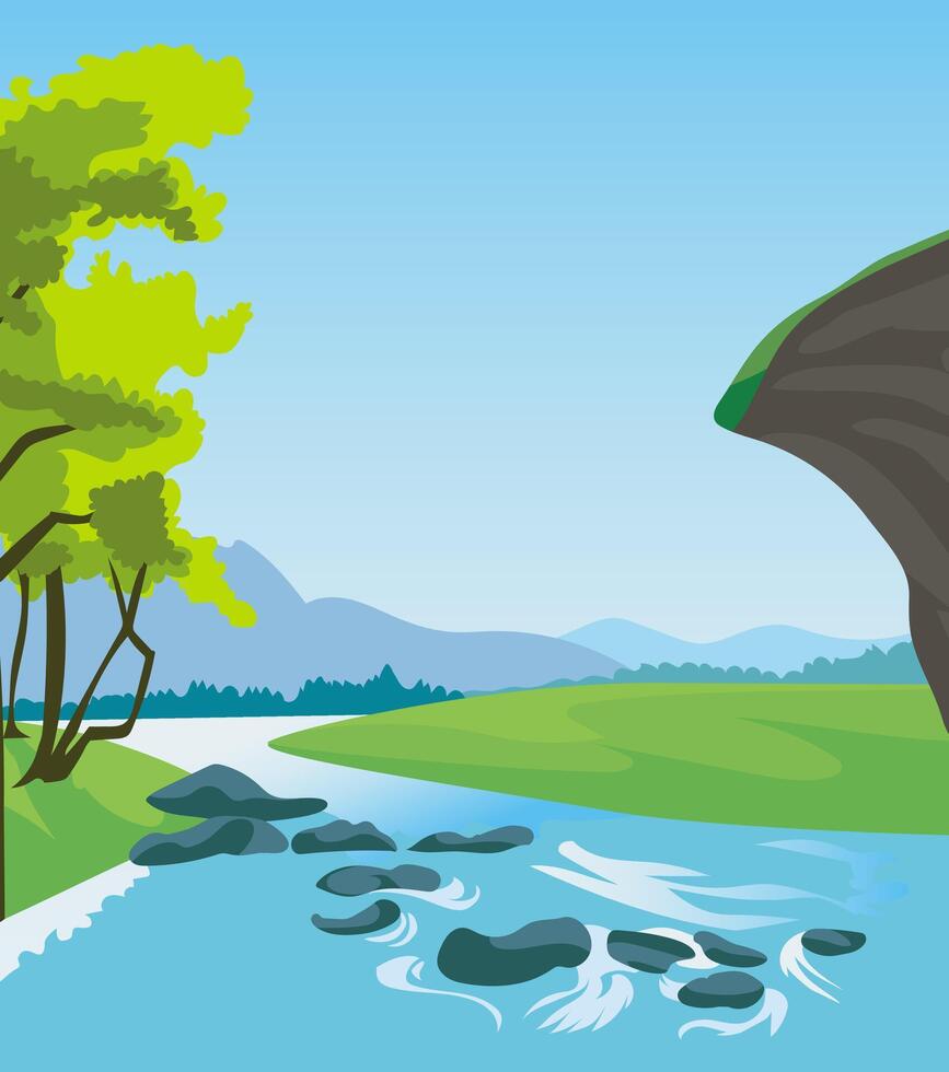 Creek river background vector