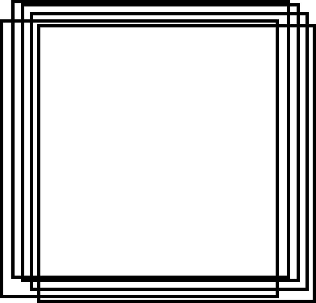 Geometric Overlapping Square Frames Background for Modern Abstract Design, Minimalistic and Elegant. Monochrome Border. illustration vector