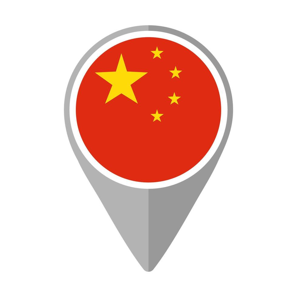 China Flag on Location Pin vector