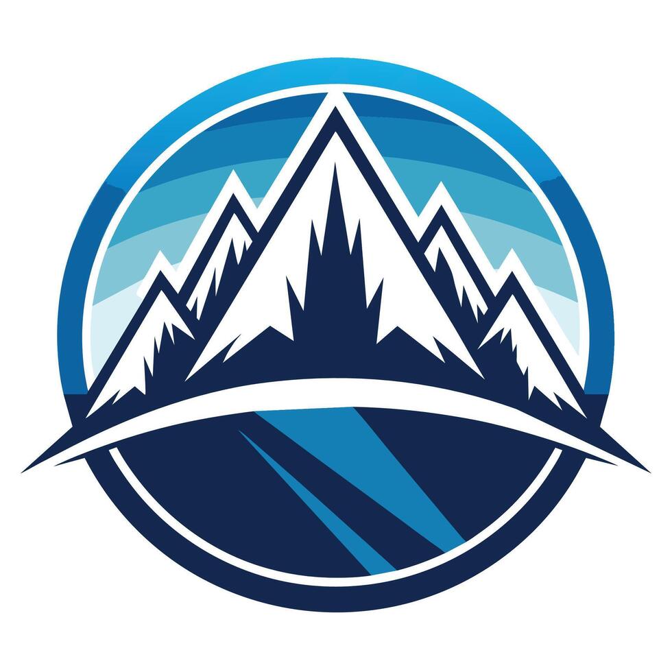Blue And White Mountain Range Logo Design vector