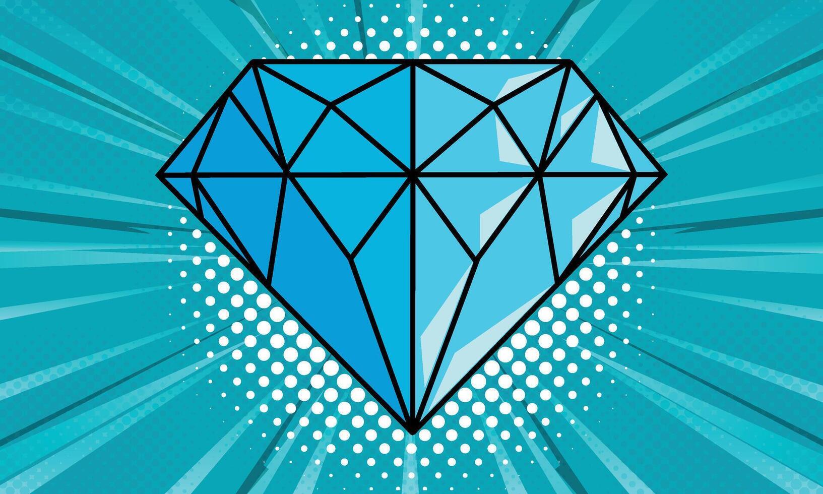 Comic Background with Blue Diamond vector