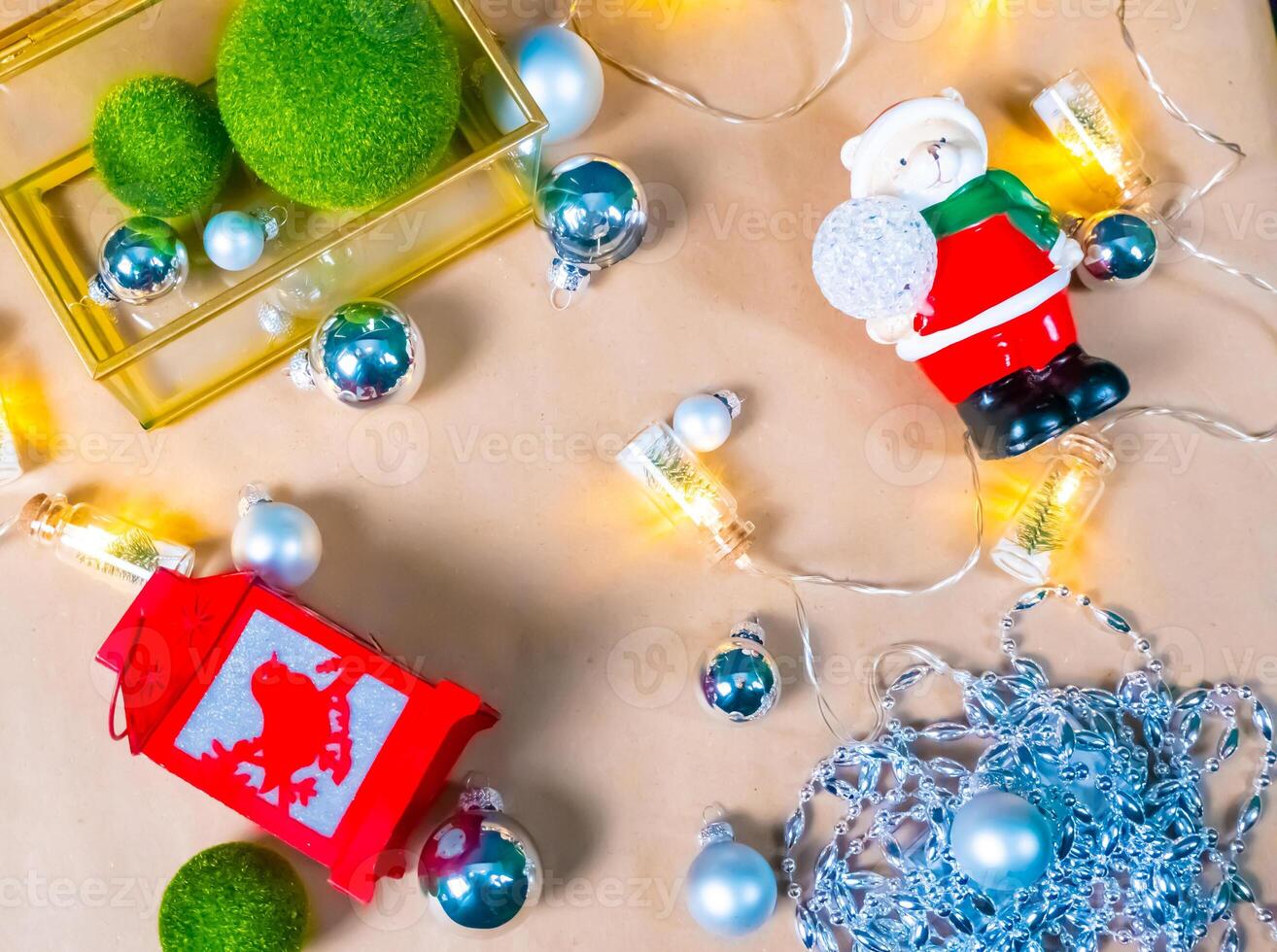 Christmas and New Year background made of environmentally friendly material photo