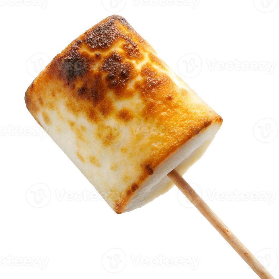 Perfectly toasted marshmallow on a stick, ready for mores or a sweet treat photo