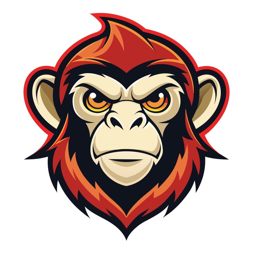 Angry Red Monkey Mascot Illustration vector