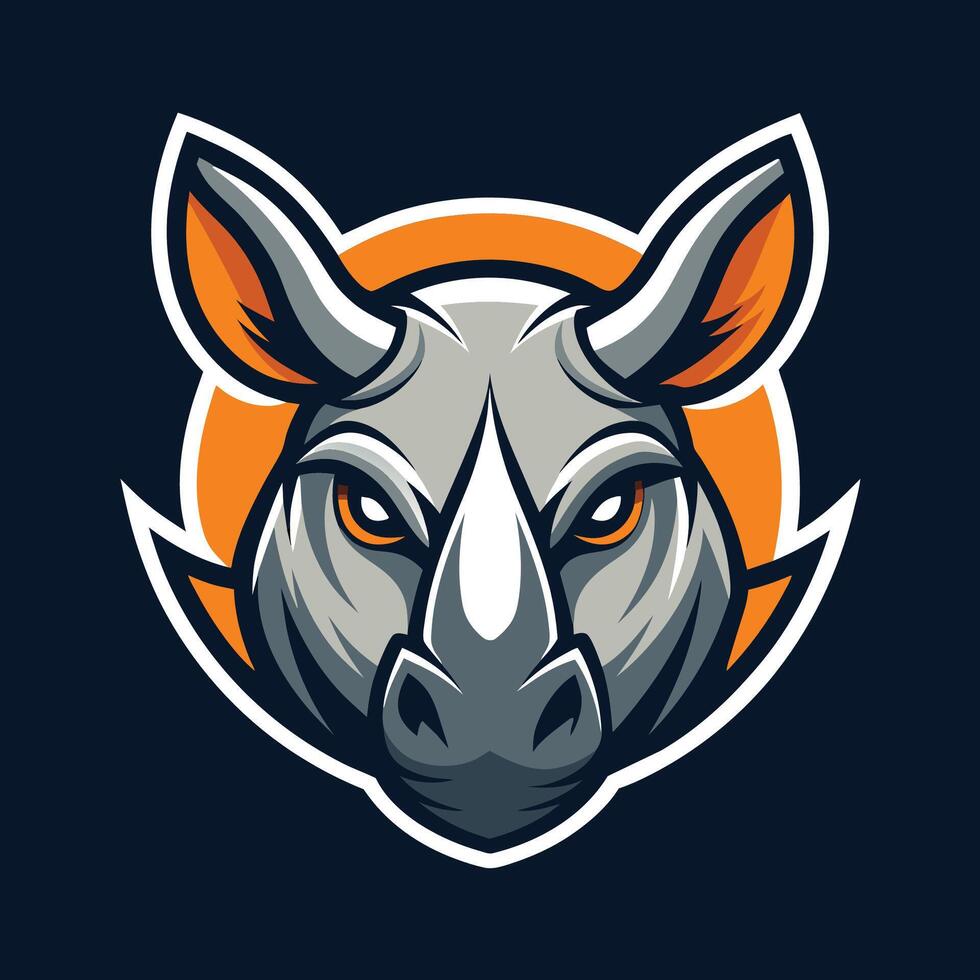 Aggressive Rhino Mascot Logo Design vector