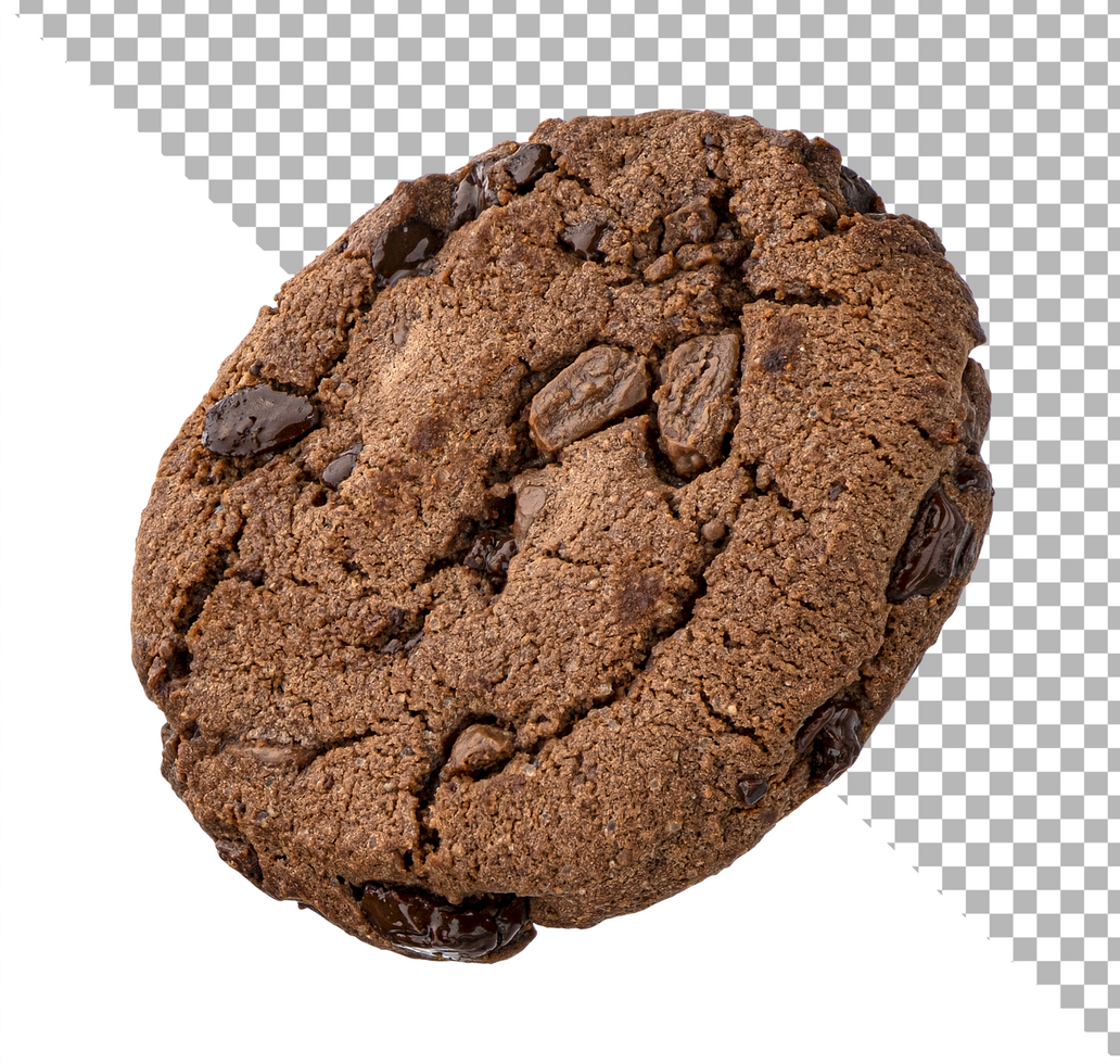 Chocolate cookies isolated on white background psd