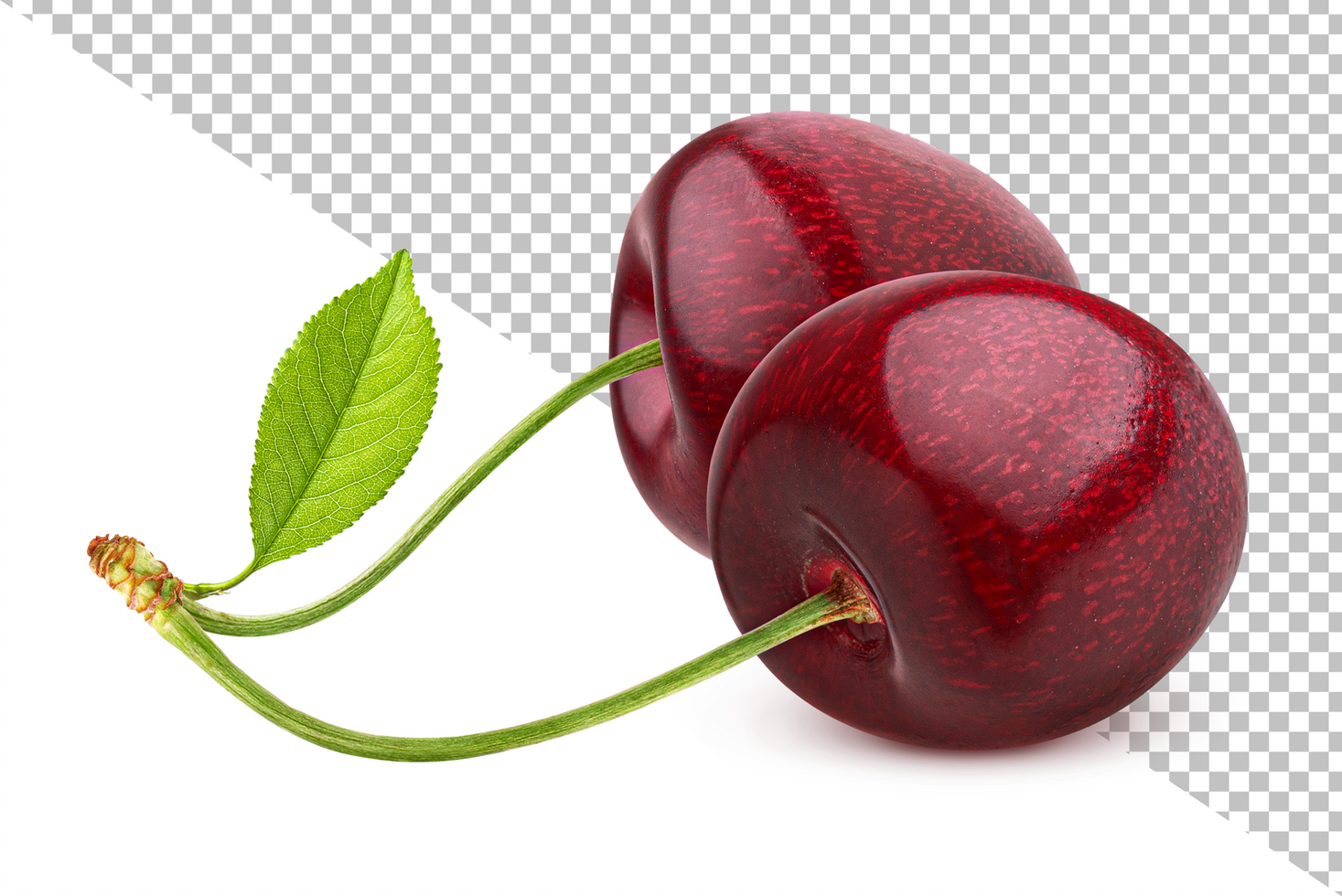 Cherry isolated on white background with clipping path psd