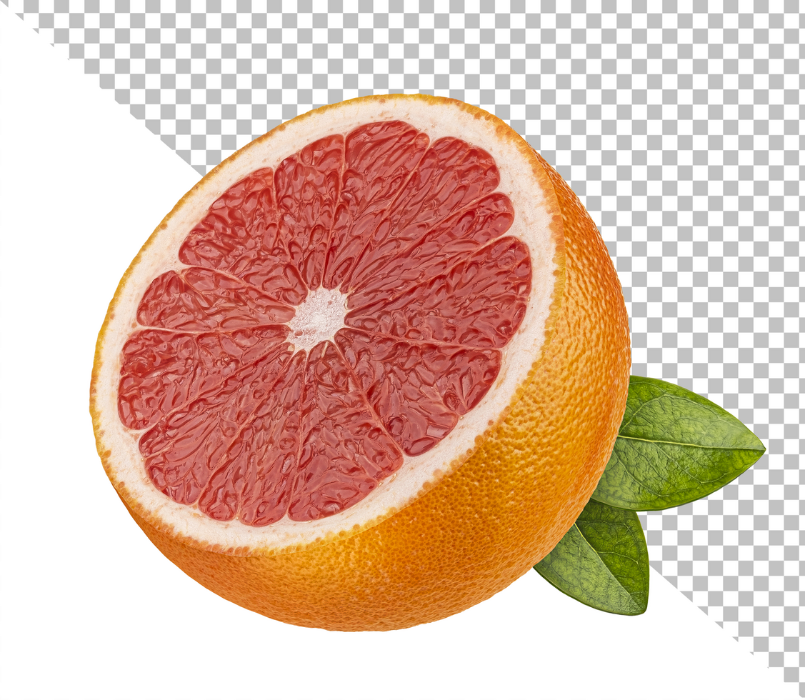 Grapefruit half isolated on white background psd