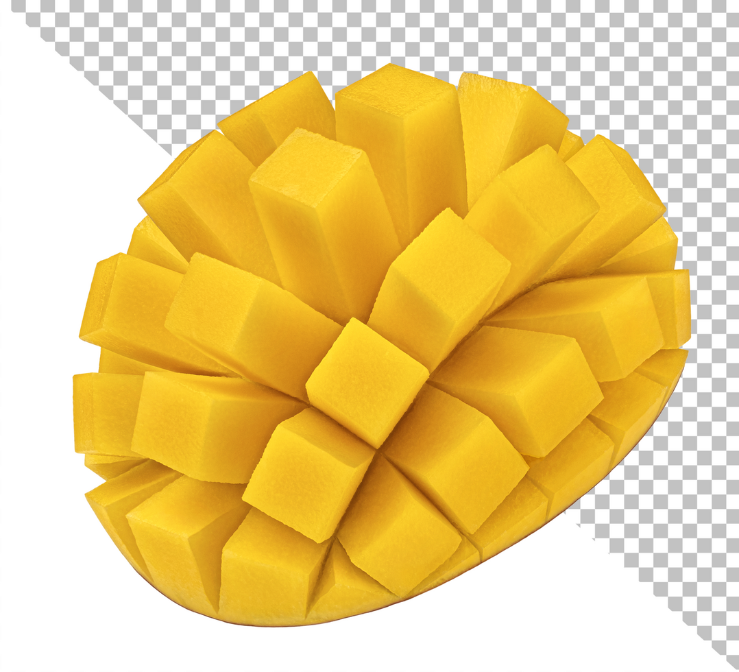 Sliced mango fruit isolated on white background psd