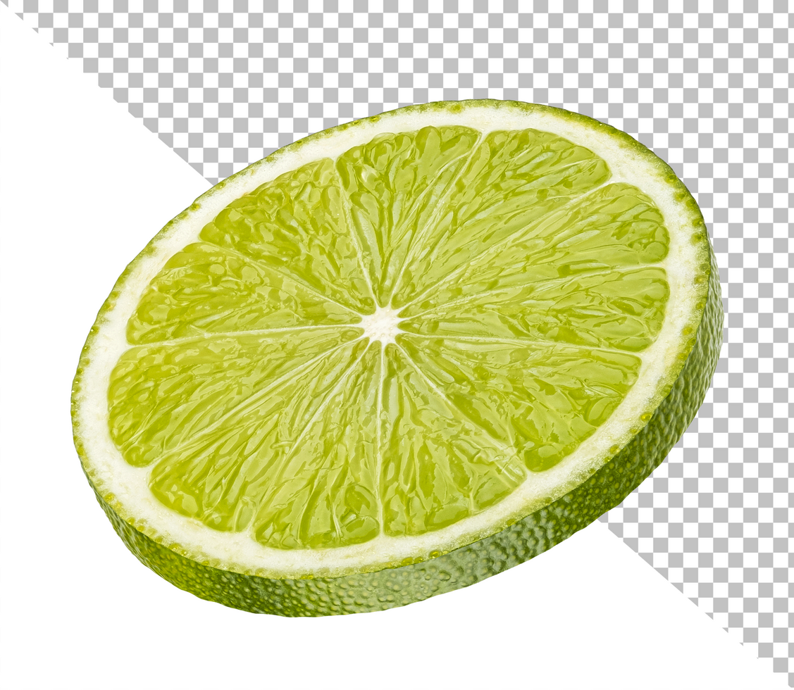 Lime slice isolated on white background with clipping path psd