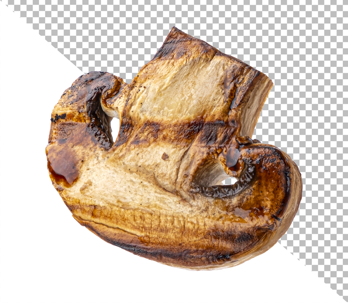 Grilled mushrooms isolated on white background psd