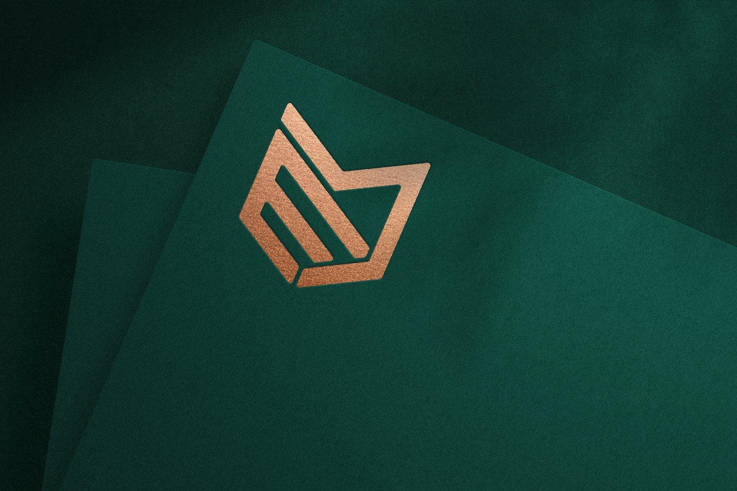Realistic Logo Mockup on Green Paper with Debossed Effect psd
