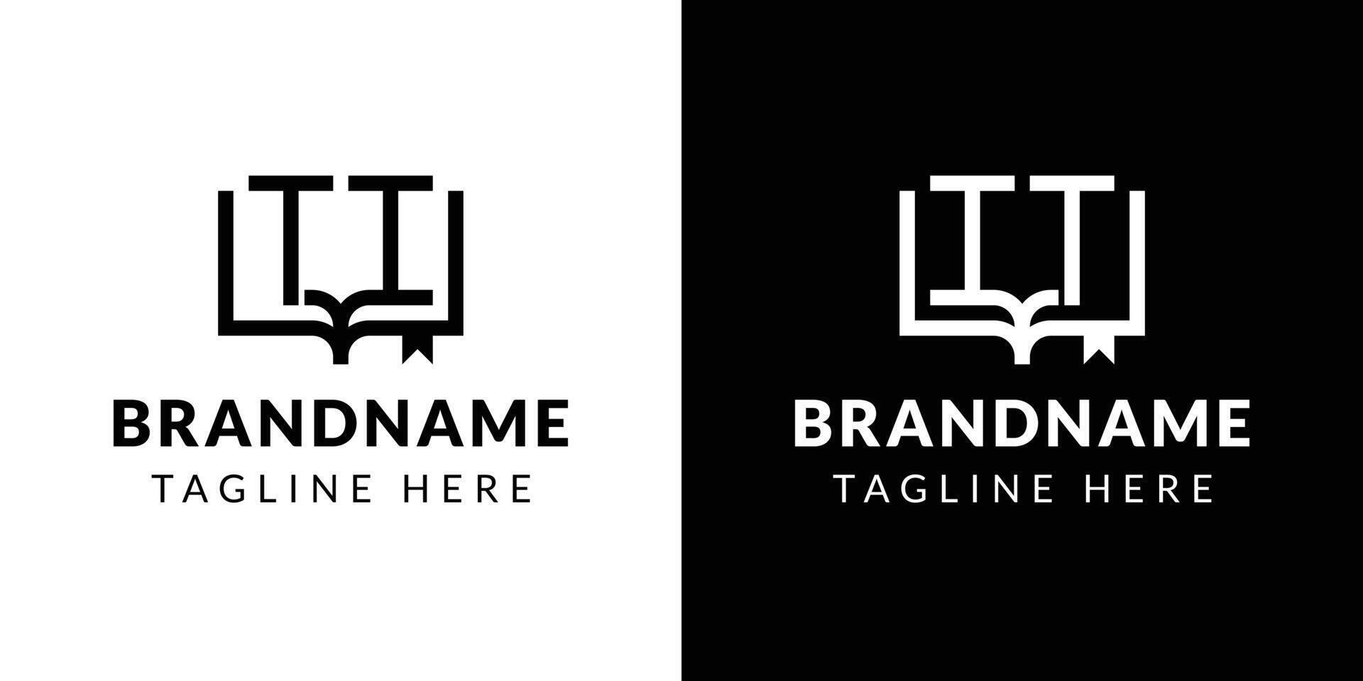 Letters IT and TI Book Logo, suitable for business related to book with IT or TI initials vector