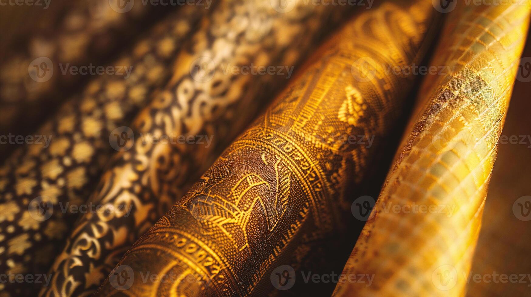Close up of indian textile. Selective focus. Vintage tone photo
