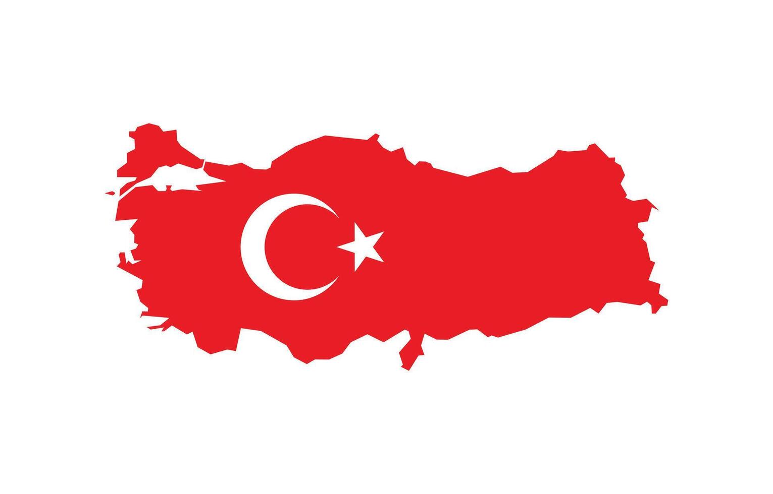 Turkey Map. Map of Turkey with National Flag. vector