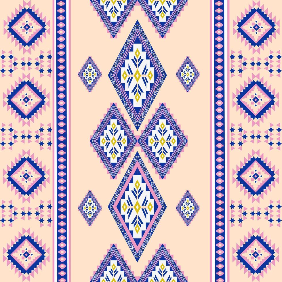 Geometric Ethnic pattern, Native American indian tribal fabric, Seamless pattern in folk and navajo Aztec geometric art vector