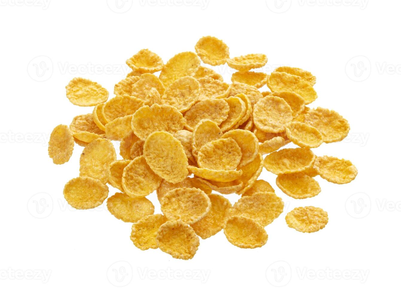 Corn flakes isolated on white background with clipping path photo