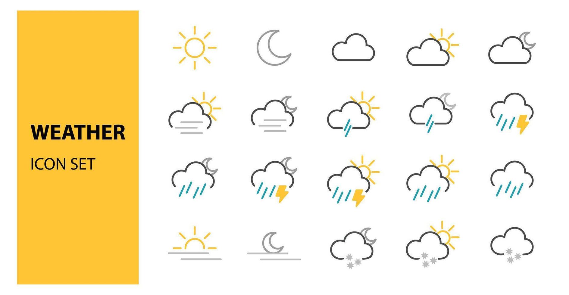 Weather and forecast icon vector