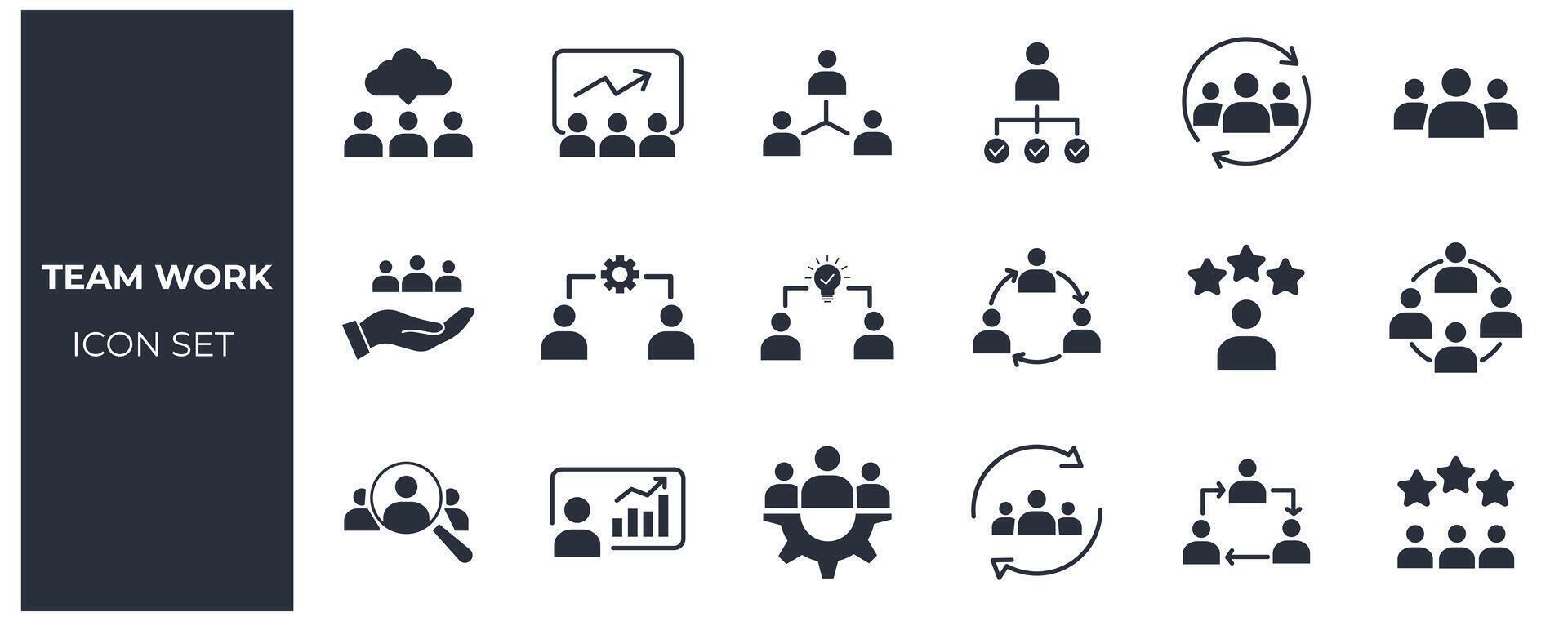 Teamwork icon set vector