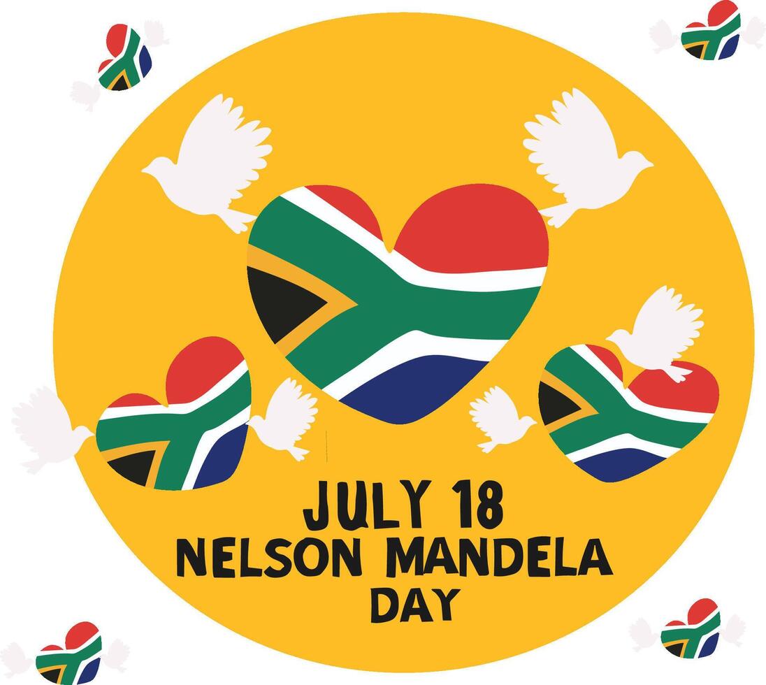 nelson mandela international day vector