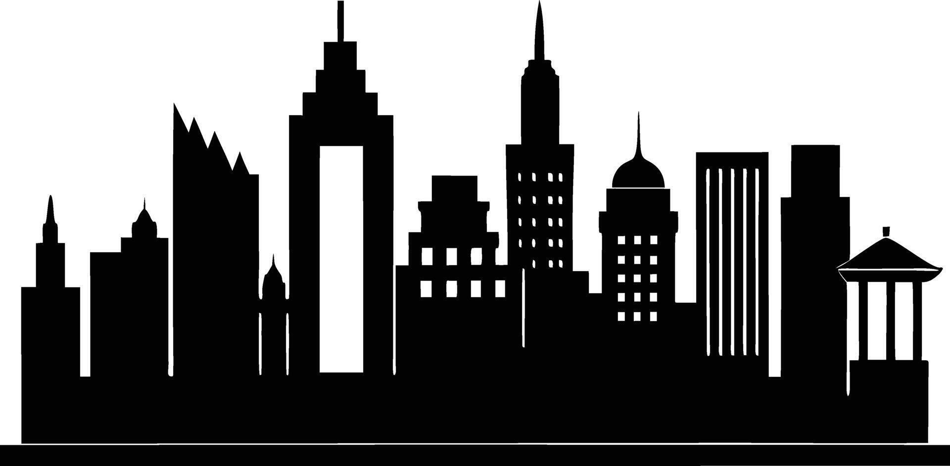 A silhouette of a city skyline vector