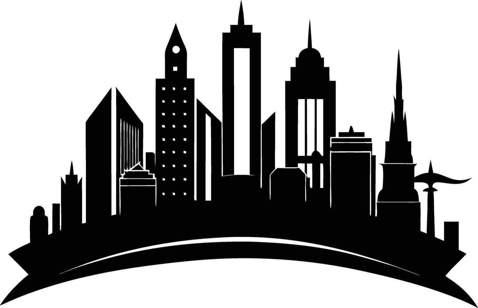 A silhouette of a city skyline vector