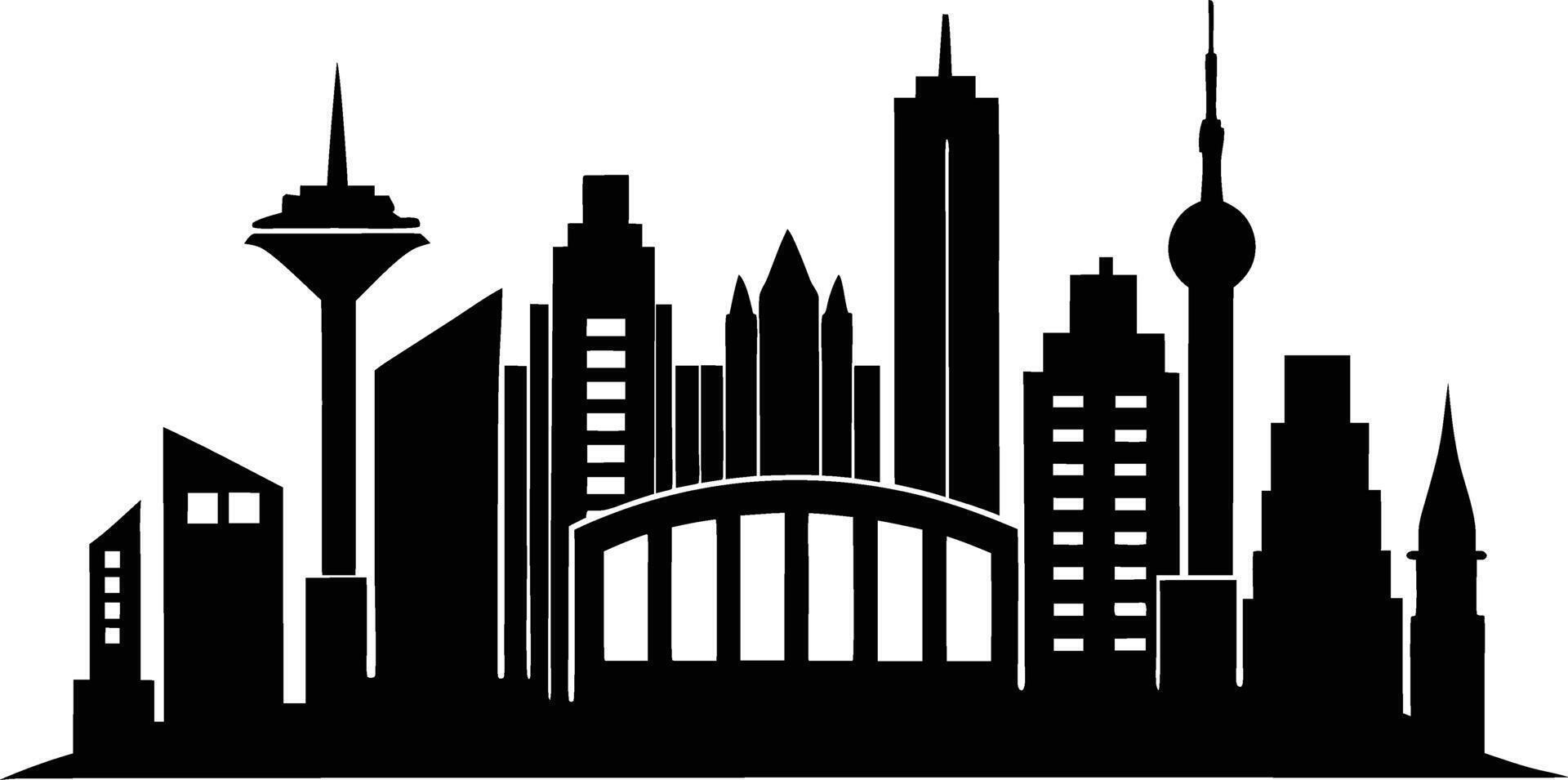A silhouette of a city skyline vector