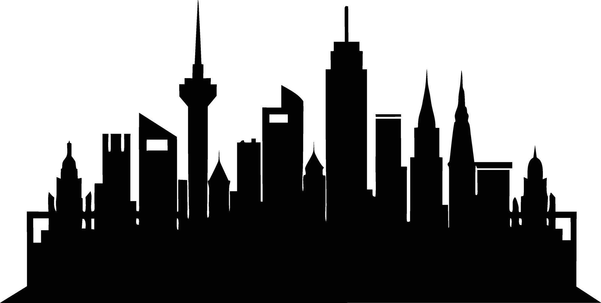 A silhouette of a city skyline vector