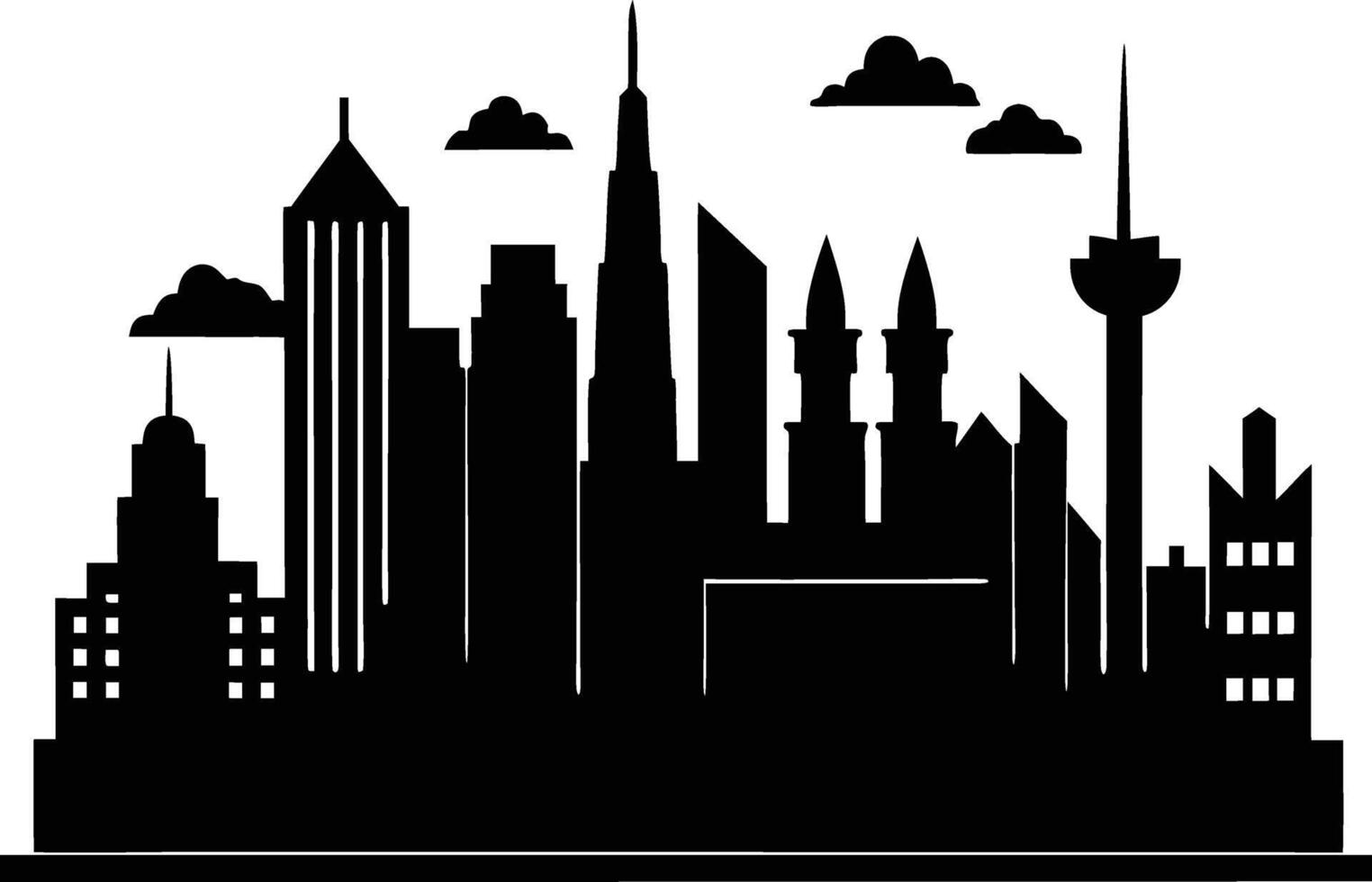 A silhouette of a city skyline vector