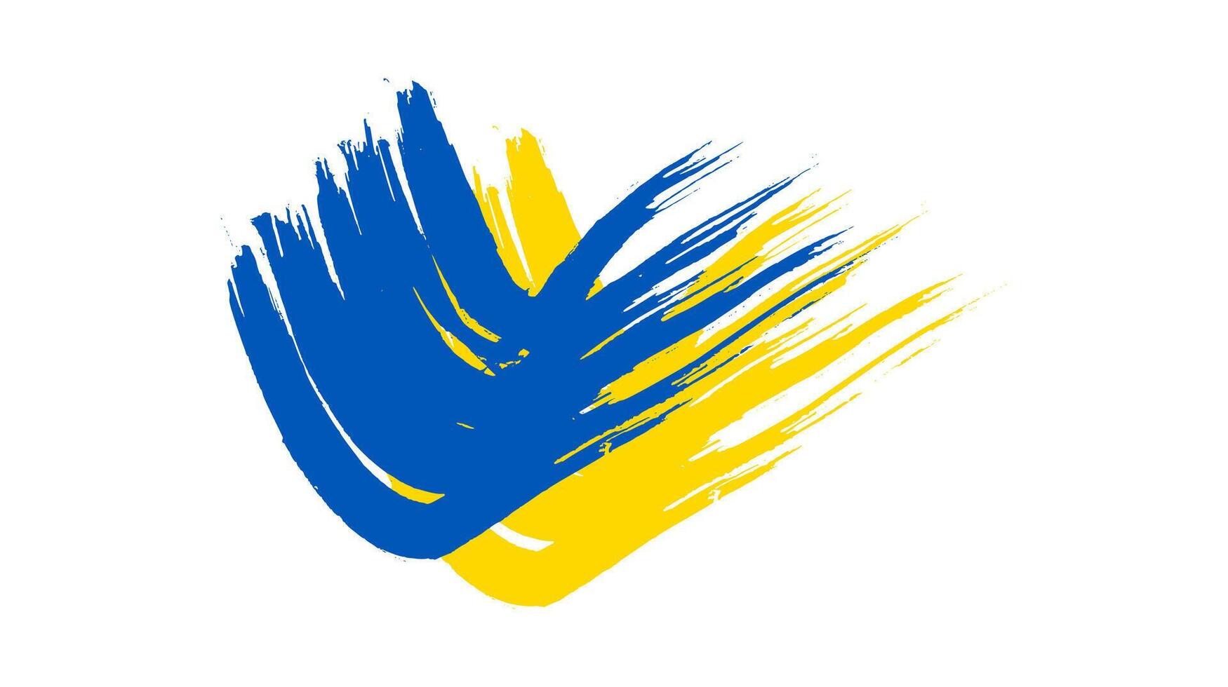 Ukrainian national flag in grunge style vector